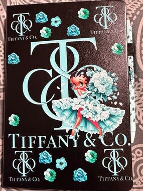 Black and tealFloral Betty Boop journal with matching pen.